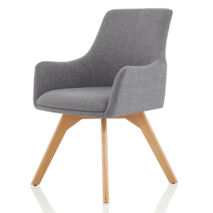 Maria Grey Fabric Wooden Leg Visitor Chair - Image 3