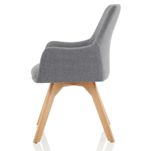 Maria Grey Fabric Wooden Leg Visitor Chair - Image 4