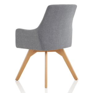 Maria Grey Fabric Wooden Leg Visitor Chair - Image 5
