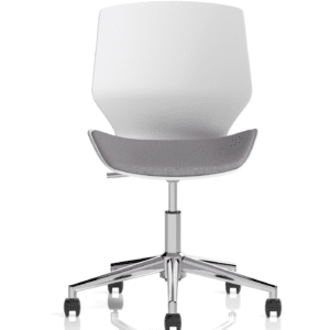 Verona 5 Star Base White Frame Fabric Visitor Chair - Image 2