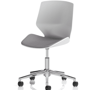 Verona 5 Star Base White Frame Fabric Visitor Chair - Image 3