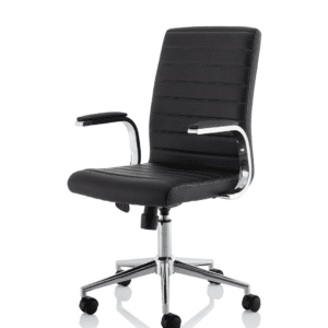 Cain Medium Back Leather Executive Office Chair with Arms - Image 3