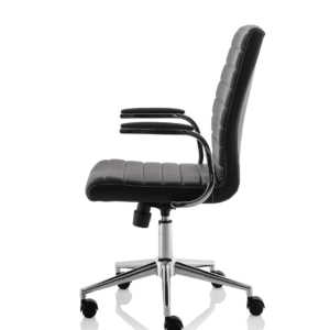 Cain Medium Back Leather Executive Office Chair with Arms - Image 4