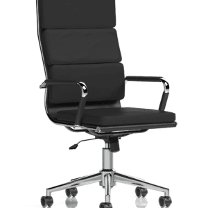 Falcon High Back Black Leather Executive Office Chair with Arms