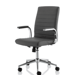 Cain Medium Back Leather Executive Office Chair with Arms - Image 26