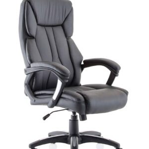 Kingston High Back Executive Black Leather Office Chair with Arms - Image 2