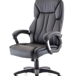 Kingston High Back Executive Black Leather Office Chair with Arms - Image 4