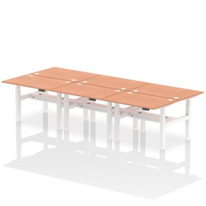 Breeze Back-to-Back Height Adjustable Bench Desk - 6 Person - Image 3
