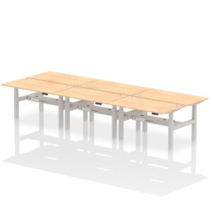 Breeze Back-to-Back Height Adjustable Bench Desk - 6 Person - Image 26
