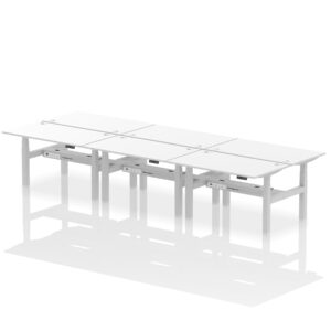 Breeze Back-to-Back Height Adjustable Bench Desk - 6 Person - Image 35