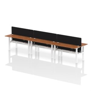 Breeze Back-to-Back Slimline Height Adjustable Bench Desk - 6 Person with Black Straight Screen - Image 51