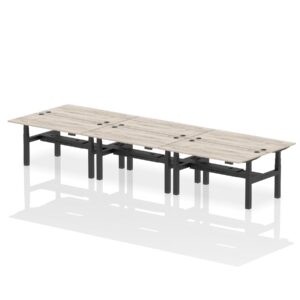 Breeze Back-to-Back Height Adjustable Bench Desk - 6 Person - Image 40