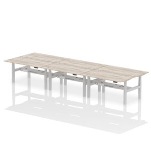 Breeze Back-to-Back Height Adjustable Bench Desk - 6 Person - Image 41