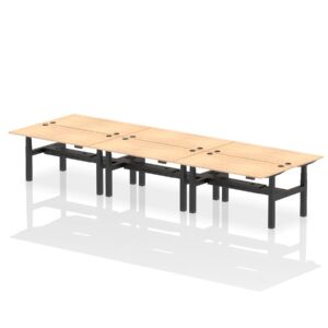 Breeze Back-to-Back Height Adjustable Bench Desk - 6 Person - Image 43