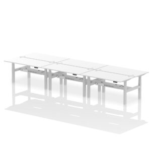 Breeze Back-to-Back Height Adjustable Bench Desk - 6 Person - Image 53