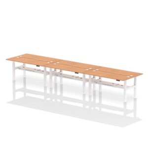 Breeze Back-to-Back Slimline Height Adjustable Bench Desk - 6 Person - Image 61
