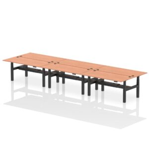 Breeze Back-to-Back Height Adjustable Bench Desk - 6 Person - Image 55