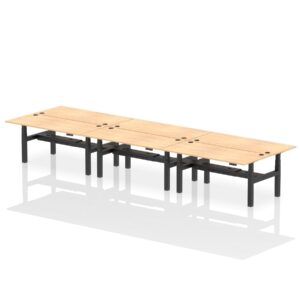 Breeze Back-to-Back Height Adjustable Bench Desk - 6 Person - Image 61