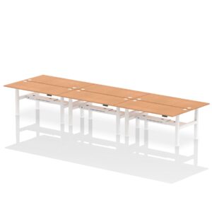 Breeze Back-to-Back Height Adjustable Bench Desk - 6 Person - Image 66