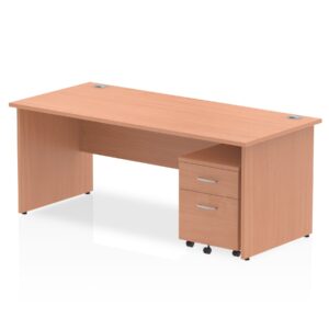 Surge Panel End Straight Desk With Mobile Pedestal - Image 37