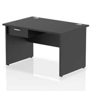 Surge Panel End Straight Desk Frame With Single One Drawer Fixed Pedestal - Image 2