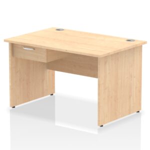 Surge Panel End Straight Desk Frame With Single One Drawer Fixed Pedestal - Image 4