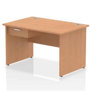 Surge Panel End Straight Desk Frame With Single One Drawer Fixed Pedestal - Image 5