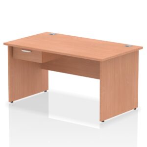 Surge Panel End Straight Desk Frame With Single One Drawer Fixed Pedestal - Image 8