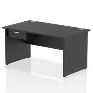 Surge Panel End Straight Desk Frame With Single One Drawer Fixed Pedestal - Image 9