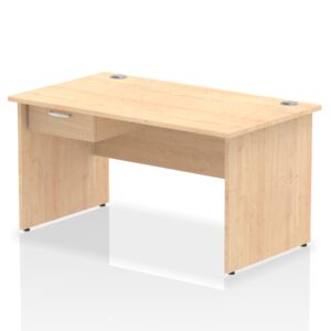 Surge Panel End Straight Desk Frame With Single One Drawer Fixed Pedestal - Image 11