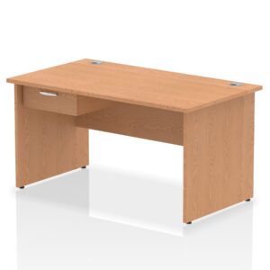 Surge Panel End Straight Desk Frame With Single One Drawer Fixed Pedestal - Image 12