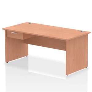 Surge Panel End Straight Desk Frame With Single One Drawer Fixed Pedestal - Image 15