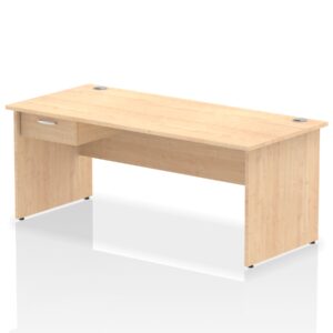 Surge Panel End Straight Desk Frame With Single One Drawer Fixed Pedestal - Image 25