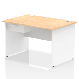 Surge Panel End Straight Desk Frame With Single One Drawer Fixed Pedestal - Image 32