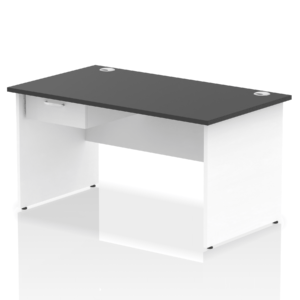 Surge Panel End Straight Desk Frame With Single One Drawer Fixed Pedestal - Image 36