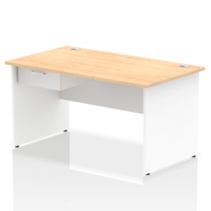 Surge Panel End Straight Desk Frame With Single One Drawer Fixed Pedestal - Image 38