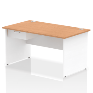 Surge Panel End Straight Desk Frame With Single One Drawer Fixed Pedestal - Image 39