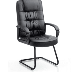 Brook Deluxe High Back Black Cantilever Visitor Chair with Arms