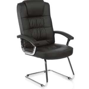 Brook Deluxe High Back Black Cantilever Visitor Chair with Arms - Image 2