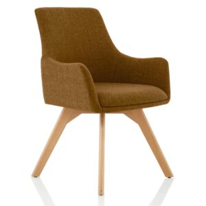 Maria Grey Fabric Wooden Leg Visitor Chair - Image 7