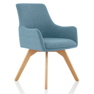 Maria Grey Fabric Wooden Leg Visitor Chair - Image 8