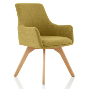 Maria Grey Fabric Wooden Leg Visitor Chair - Image 9