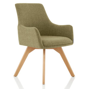 Maria Grey Fabric Wooden Leg Visitor Chair - Image 10
