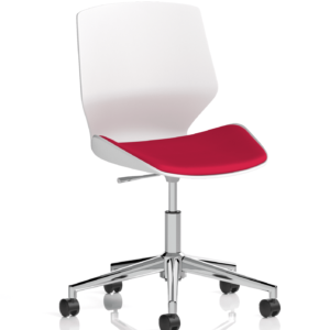Verona 5 Star Base White Frame Fabric Visitor Chair - Image 9