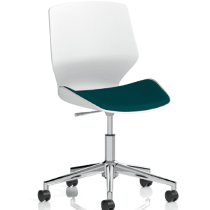 Verona 5 Star Base White Frame Fabric Visitor Chair - Image 11
