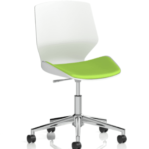Verona 5 Star Base White Frame Fabric Visitor Chair - Image 12