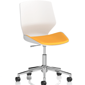 Verona 5 Star Base White Frame Fabric Visitor Chair - Image 13
