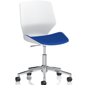 Verona 5 Star Base White Frame Fabric Visitor Chair - Image 14