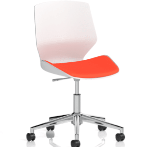 Verona 5 Star Base White Frame Fabric Visitor Chair - Image 15