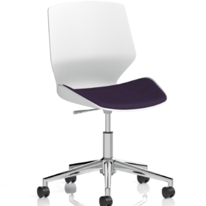 Verona 5 Star Base White Frame Fabric Visitor Chair - Image 16